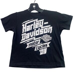 Harley Davidson Shirt Boys 3T Motorcycle Spell Out Grunge Everyday‎ Streetwear